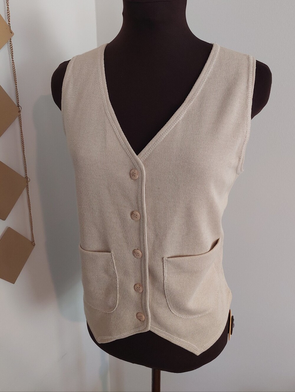 Vintage Cream Knit Vest